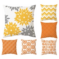 Orange Yellow Geometric pillow case 40x40.45x45.50x50.60x60.Living room cushion cover. Square Home D