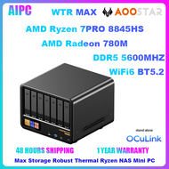 Aoostar MINI PC WTR MAX AMD Ryzen 7 PRO 8845HS 11 Drives NAS Host Intel X710 10G Lan Port Mini PC Se