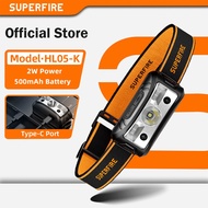SUPERFIRE HL05-K 5W Powerful LED Headlamp Yellow/White Light Camping Lantern Motion Sensor Rechargea