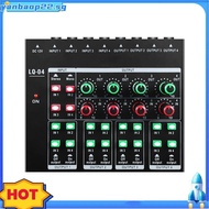Recording Interface 4-Channel Mixer 4-Channel Headphone Amplifier Sound Card for PC Mini Audio Mixer