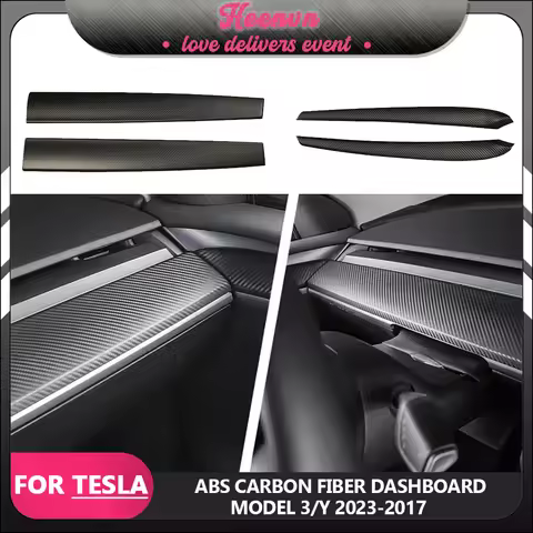 Heenvn For Tesla Model 3 2023 Carbon Fiber ABS Car Center Console Panel Trim Model Y 2022 Accessorie