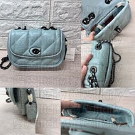 【未使用含吊牌】coach pillow madison 18 專櫃款 側背包 斜背包 肩背包 單肩包 鍊條包 小羊皮 藍色 包包 女生