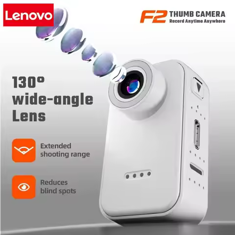 Lenovo Portable Mini Action Camera 4K HD Thumb POV Camera Body Cam Wearable Helmet Recorder Magnetic