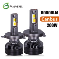 Panovehel H7 LED โคมไฟ H4 LM 200W 6000K F5C ไฟ LED สำหรับรถยนต์ท่อทองแดงคู่ H1H 11 9005 9006หลอดไฟหน้า LED *