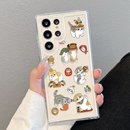 Samsung S25 Ultra S24 Ultra Lovely MOFUSAND Cat New Year Hard Transparent Space Case for Samsung S24