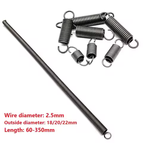 Spring Steel Length 60/70/80/90/95/100/110-350mm Tension Spring Single Hook Open Hook 2.5mmWire Dia 