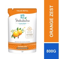 Shokubutsu Clean Fresh Shower Foam Orange Zest Refill Pack 800g