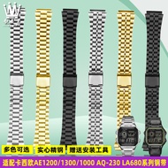 Strap Suitable for casio casio AE1200/1300/1000 AQ-230 W-218 Men's Stainless Steel Watch Strap Accessories