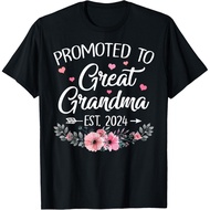 Promoted To Great Grandma Est 2024 First Time New Grandma Gift T-Shirt