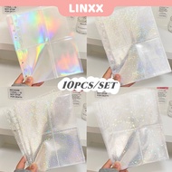 LINXX 10 Pcs/set A5 Laser Binder Inside Page Heart/Flower/Star Photocard Sleeves Album Refill Pages 
