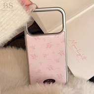 Electroplating Epoxy Pink Rose Hard Case Suitable For iPhone 17 16 15 14 13 Pro Max i15 i16 i17 Phon