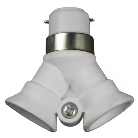 1pcs B22 to 2E14 Bulb Holders 2 Way E14 Lamp Base Extension Plastic Lampholder Socket Adapter Conver