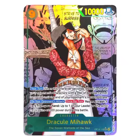 DIY ONE PIECE CARD Game Manga Dracule Mihawk OP14-119 SEC The Seven Warlords of the sea English Coll