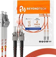 LC to ST Fiber Patch Cable Multimode Duplex - 1m (3.28ft) - 62.5/125um OM1 (2 Pack) - Beyondtech Pur