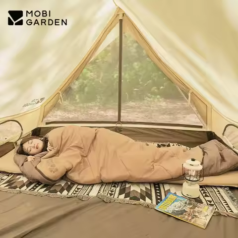 MOBI GARDEN Camping Outdoor Hiking Sleeping Bag 14℃~-6℃ Thickened Warm Cotton Travel Sleeping Bag Sp