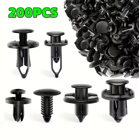 200 Pieces Auto Fixing Clip 6mm7mm8mm9mm10mm Universal Six Mixtures Suitable for Most Car Bumpers Pu