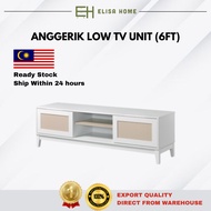 ELISA HOME ANGGERIK 6 Feet Low Tv Cabinet/Kabinet/Almari Tv/Rak - Fit To 75 Inches