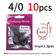 #1 - 9/0 Black Nickel Heavy Circle Hook High Carbon Steel Saltwater Fishing Offset Hook for Catfish 