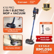 Corvan K18/K18Pro 2-in-1: Cordless Vacuum & Mop | Ultra-cyclone Technology | Wet & Dry Cleaning | 5 