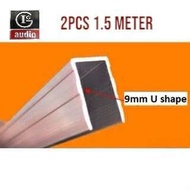 2pcs 1.5 meter/cut Flight Case Aluminum U Bar Groove 9mm 3/8 inch