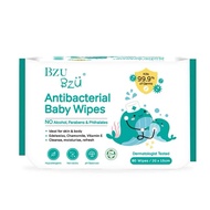 Bzu Bzu Antibacterial Baby Wipes (Pack of 80 Wipes)