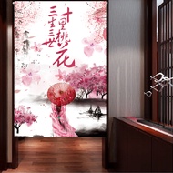 Door Curtain Household Partition Curtain Bedroom Feng Shui Punch-Free Fabric Kitchen Chinese Style European Style Hanging Half Curtain