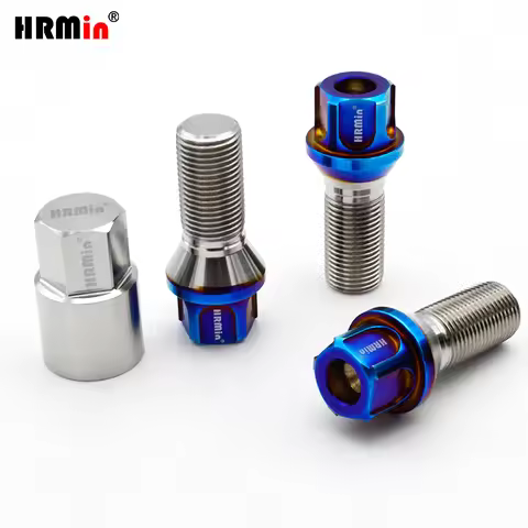 HRmin Gr5 Titanium Wheel rim Bolt screw M12/M14x1.25/1.5x28-45mm JK Anti-Theft Cone Seat for Automob