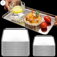 KMV Home Kitchen Tools - for Oven, BBQ, Parties - Stainless Steel Rectangular Dinner Plate - Cafeter