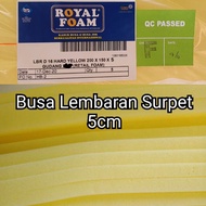 Busa Lembaran Tebal 5cm 150x200cm Busa Surpet/Kasur Sofa Jok Kursi Yellow/Kuning Merk Royal Foam