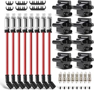 UF271 Ignition Coils Pack & Double Iridium Spark Plugs & 10.2MM Spark Plug Wires for Chevy Avalanche