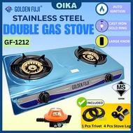 (SIRIM)  Golden Fuji GF‑1212 Stainless Steel Double Gas Stove