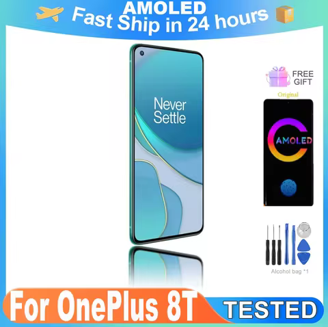 Original 6.55'' 120Hz AMOLED For OnePlus 8T LCD Display Touch Screen for OnePlus 8t Replacement Part