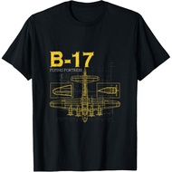 Men's cotton T-shirt B-17 Flying Fortress Bomber Tee, Air Force, Aviation Shirt T-Shirt