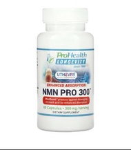 NMN 美國製造，官方進口，超強第三方認證, ProHealth NMN Pro 300 逆齡抗衰老 修補DNA 增強免疫力 提升腦力