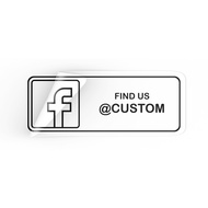 Custom Sign Sticker Oracal 8x22 cm - Find Us Logo Facebook