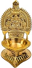 Traditional Brass Kamachi Diya for Puja Deepam Oil Lamp for Home | Temple Kamatchi Devi Maa | Hindu