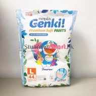 nepia Genki! - [日本製造] 多啦A夢 x 極致親膚吸收嬰兒學習褲大碼 L44片 #妮飄 #拉拉褲 [平行進口]