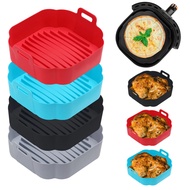 【Best value】 Silicone Air Fryer Liner Basket Square Reusable Air Fryer Pot Tray Heat Resistant Food Baking For Airfryer Oven Accessories