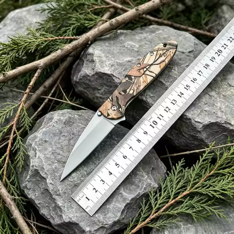 Outdoor Folding Pocket Knife 8Cr13Mo Steel Blade 420 Steel Handle EDC Camping Hiking Mountaineering 