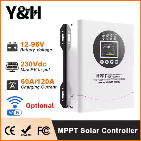Y&H MPPT Solar Charge controller 60A 120A Solar Panel Solar Charge Regulator 12V-96V Battery Max PV 