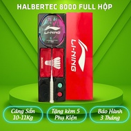 Lining Halbertec 8000 Badminton Racket Pre-Stretched 11kg with Handle and Accessories