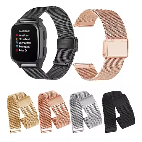 Stainless Steel Metal Band Bracelet For Garmin Venu SQ2 SQ Music