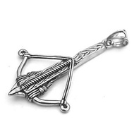 Stainless steel bow and arrow pendant