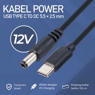 OOTDTY USB Type C to DC Power Cable 5.5x2.5mm CCTV Router Charger 97cm - PA12M