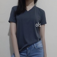 Plain V-neck women's t-shirt.