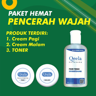 Krim Pencerah Wajah Qeela – Cream Pagi & Malam + Toner | Perawatan Harian untuk Kulit Tampak Segar |