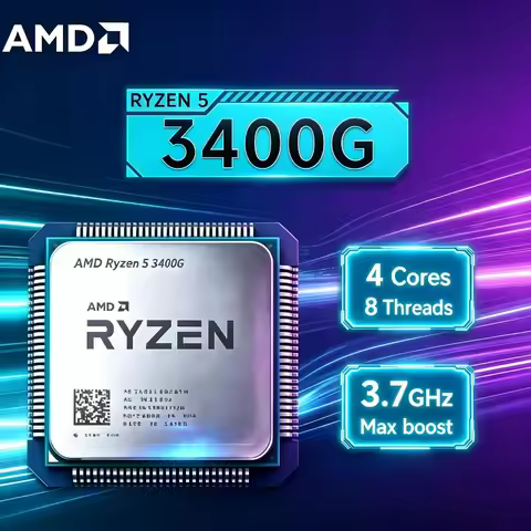 AMD Ryzen 5 3400G4-Core 8-Thread 3.7GHz 65W AMD Ryzen 5 3400G YD3400C5M4MFH Socket AM4 Smooth Multit