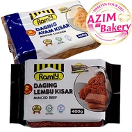 (NO COD,ONLY ONLINE PAYMENT)Ramly Minced Beef Chicken | Daging Ayam Kisar | Daging Lembu Kisar 400g 