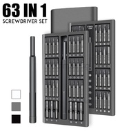 【Ready Stock】Screwdriver Set 63 In 1 Precision Screw Driver Bits Magnetic Aluminum Alloy Mobile Phon