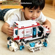 Friction‑Powered Ambulance Toy Car Open‑able Doors Simulation Medical Vehicle Playset with Figures f